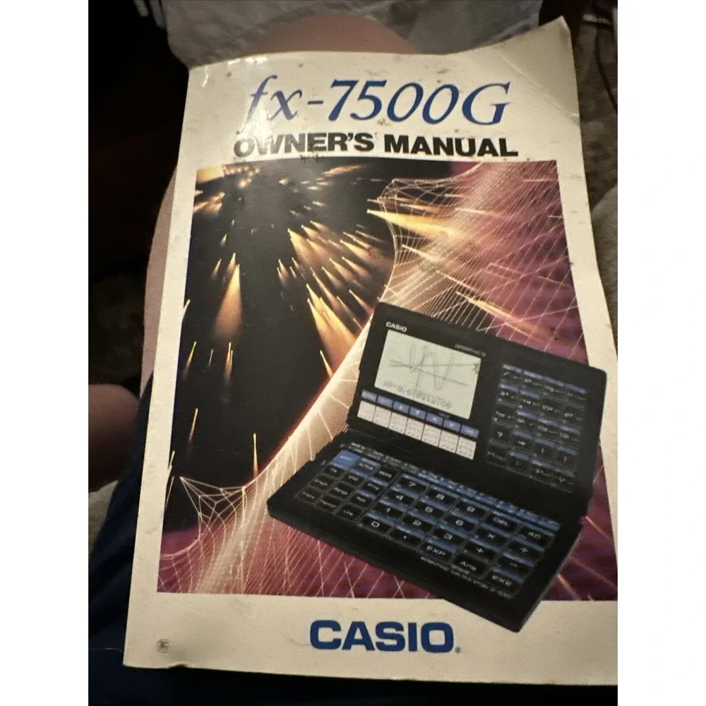 Vintage 1988  Casio fx-7500G Folding  Calculator Owners Manual + Computing Book